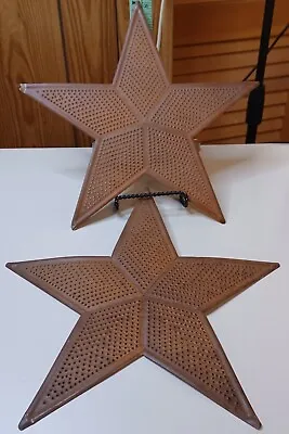 2  Primitive Metal Barn Star Cutouts 12  Stars Craft Prim Shapes Old Looking • $9.99