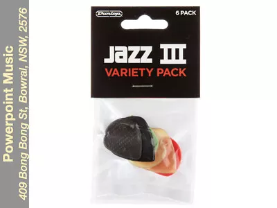 Jim Dunlop JAZZ III Variety Pick Pack QTY 6 • $9.95