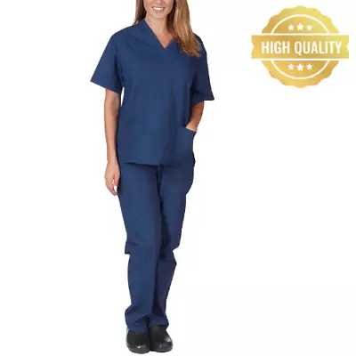 Sky Mens And Womens Hospital Doctors Scrub Trousers Top Set Medical Uniforms • £18.50