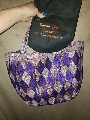 NWT La Gioe Di Toscana Sharon Gioe Couture Collection Snake Print Purple Leather • $60