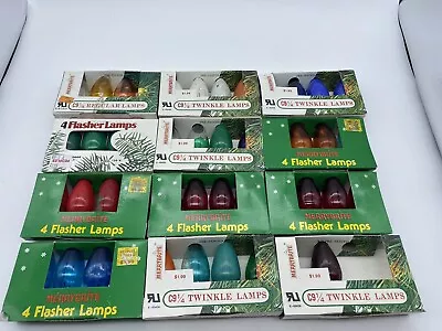 Vintage C-9 1/4 Christmas 40+ Light Bulbs Lamps Assorted Colors Red Green Blue • $24.99