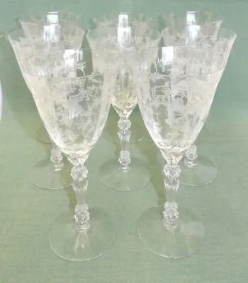 Eight Elegant Era Fostoria Chintz Pattern Water Glass Goblets • $139.99