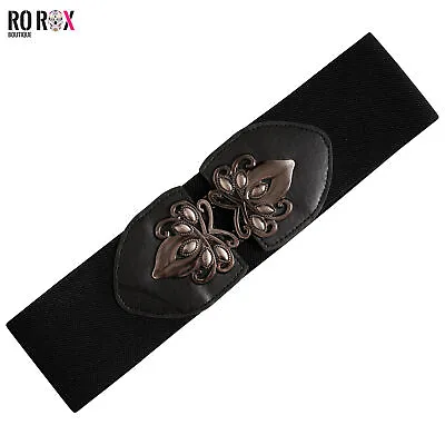 £4.99 • Buy Ro Rox Elasticated Belt Stretch Celtic Wide Nurse Retro Vintage Waist Cincher