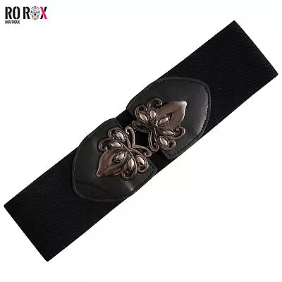 Ro Rox Elasticated Belt Stretch Celtic Wide Nurse Retro Vintage Waist Cincher • £6