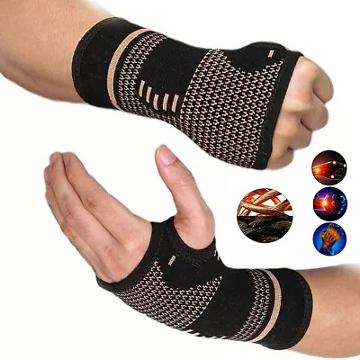 £6.79 • Buy Copper Wrist Support For Splints Carpal Tunnel Sprain Injury Brace Bandage Strap