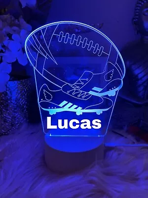 Personalised FootBall Night Light Birthday Gift Christmas Colour Table Lamp • $39.99