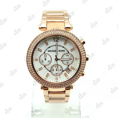 Michael Kors MK5491 Chronograph Parker Rose Gold Women's Watch 39mm Case • $91.90