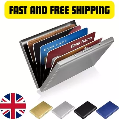 RFID Blocking Credit Card Holders Aluminum Protector Metal Wallet Thin Case Box. • £3.89