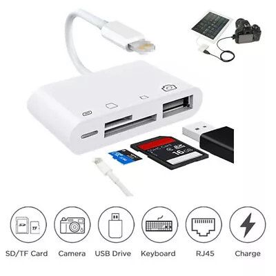 USB To Card Reader Adapter USB Camera Micro SD Memory Slot For IPhone IPad IPod • $8.12