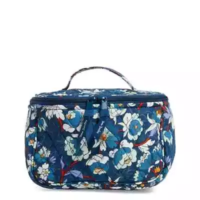 Vera Bradley Travel Cosmetic Floral Bursts Makeup Bag Travel Blue Train • $27.54