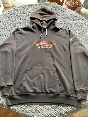 Vintage Harley Davidson Embroidered Hoodie Black Size X-Large Good Condition • $39.99
