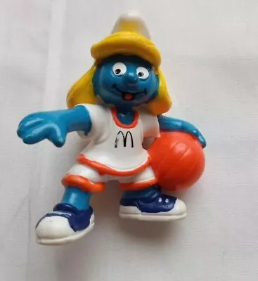 RARE Vintage European 1997 McDonalds Smurf's PVC Happy Meal Basketball Figure • $17.99