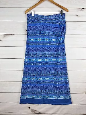 Kuhl Skirt Medium Blue Karisma Maxi Organic Cotton Blend Rouched Boho Amazing • $27.99