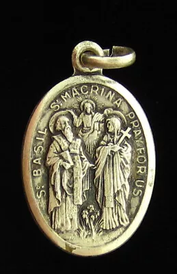 Vintage Saint Basil And Saint Macrina Medal Religious Holy Catholic Virgin Mary • $7.99