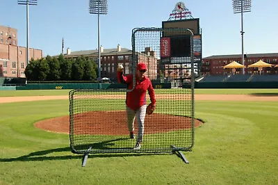 L-Screen 6' X 7' Professional Baseball Safety Frame & #42-60Ply Pitcher L Screen • $224.99