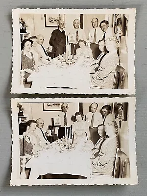 2 VTG Photographs Family Celebrating Holiday Missing Military Soldier WWII Era • $6.99