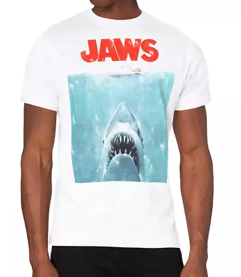 Jaws T-shirt - Movie Poster 70s 80s Shark Movie Film Retro Size L • £11