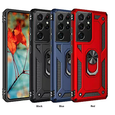 Case For Samsung S22 S9 S10 S21 A12 Shockproof Rugged 360 Ring Stand Armor Cover • £5.35