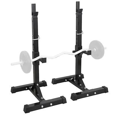 Squat Rack Bench Press Weight Exercise Barbell Stand Gym Fitness Adjustable • $60.99