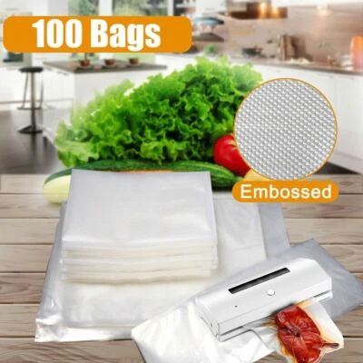 £6.97 • Buy 100pcs Kitchen Food Vacuum Sealer Bag Sous Vide Food Saver Storage Bags