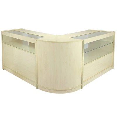 £499.99 • Buy Retail Counters Shop Display Cabinet Showcase Glass Storage Maple Shelves Leo