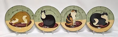 Warren Kimble Cat Collection Sakura Oneida Fat Cat Salad/Dessert Plates Set Of 4 • $20