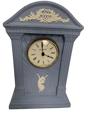 Wedgwood Millennium Mantel Clock Blue Jasperware 8 3/4” Working Great • $83.22