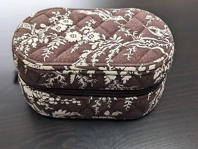 Vera Bradley IMPERIAL TOILE Brown Travel Jewelry Case Zip Around  • $16.25