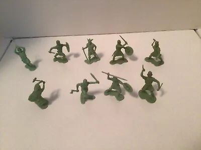 Vintage Marx Playset 1965 Vikings 54mm Light Green 9 Figures Very Nice • $30