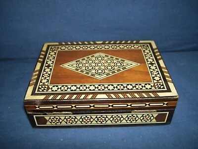 Wood Mosaic Jewelry Box 4 1/2 X 3 1/4 Inches • $29.99