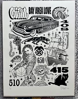 Mike Giant Bay Area Love Signed AP Print Off White San Francisco Limited 18 X 24 • $385