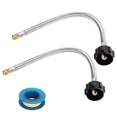 US STOCK 2 Pack 15 Inch Propane Hose Connector & Type 1 Connection 1/4 Male NPT • $21.99
