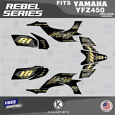 Graphics Kit For YAMAHA YFZ 450 2004-2008 CARB YFZ450 Rebel - GOLD • $244.39