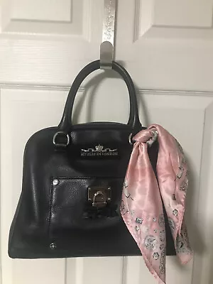 My Flat In London Handbag Broker Black Scarf Domed Satchel • $199.99