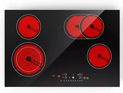 220V 30 Inch Electric Cooktop 4 Burner Electric Stove Top Touch Control 7200W US • $218.49