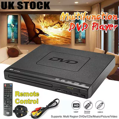 DVD Player Multi Region Free With Remote Control USB3.0/2.0 Port CD MP3 • £17.59