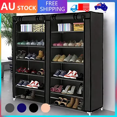 $18.85 • Buy UP TO 36 Pairs Shoes Cabinet Storage Shoe Rack With Cover Portable Wardrobe AU 