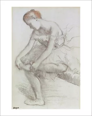 Degas Dancer Seated Fine Art Giclee Print Poster Ballet Wall Art WITH BORDER • £16