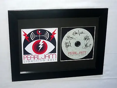 Pearl Jam Lightning Bolt Mounted Framed Signed Signature CD Black Frame • $69.99