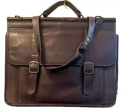 2sides Wilson Leather Briefcase Messenger Briefcase Travel  Bag Brown Leather • $39