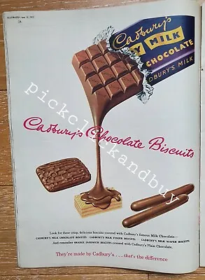 Original Vintage Cadbury's Chocolate Advertising Poster Picture 1953 Cafe Shop • £12