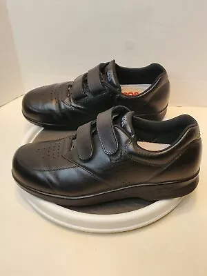 SAS VTO Shoes Black Leather Double Strap Hook Loop Walking Mens Size 9 M EUC • $58.65