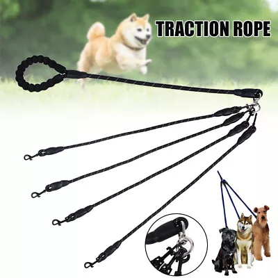 $16.51 • Buy 2/3/4 Way Heavy Duty Dog Traction Rope Splitter Retractable Pet Leash Walking