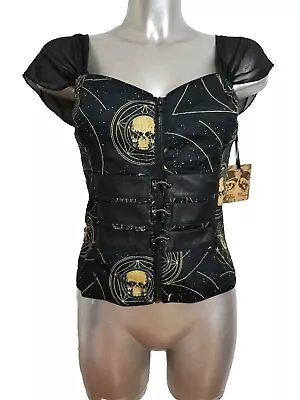 New Spin Doctor Gothic Steampunk Skull Corset Size S • $24.66