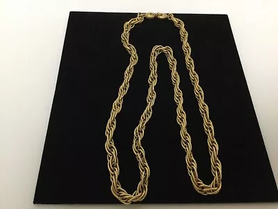 Vintage Signed Monet Large Link Heavy Gold Tone Rope Chain Estate Necklace 28” • $14.99