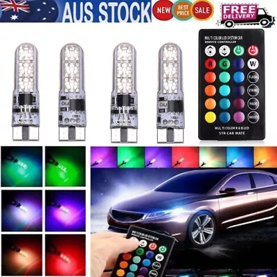 12X Canbus LED T10 Remote W5W Wedge RGB Color Car 194 Interior Light Bulbs • $7.54