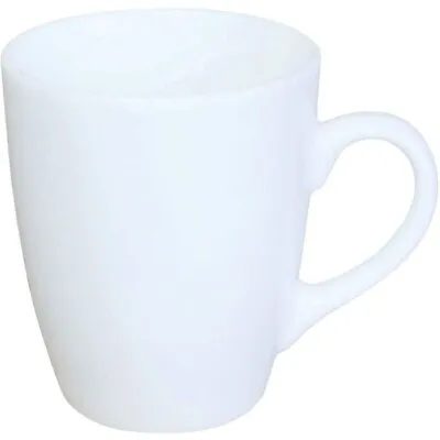 White Coffee Mug Set Of 6 310ML Ceramic Coffee Cups With Handle • £10.79