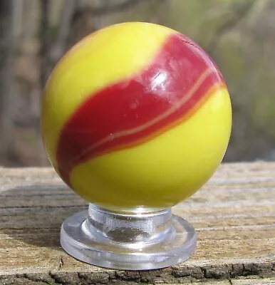 MINTY Big Vintage Master Made Paul Bunyan 1  Shooter Marble Yellow W Red NR! • $9.99