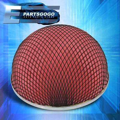 Universal 3  Inlet JDM Mushroom Racing Air Filter Intake Red Microfoam High Flow • $12.99