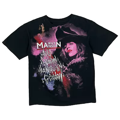 VTG Men's Black 2006 Marilyn Manson Tour Short Sleeve Pullover Tee - Size M • $90